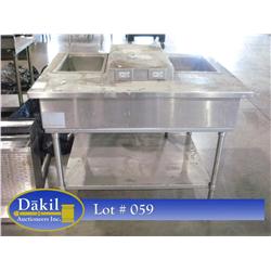 2 WELL STEAM TABLE W/ WORKTOP & POWER