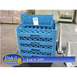 GLASS RACKS & SILVERWARE RACK (X5)