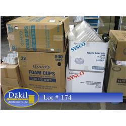 FOAM CUPS, PLASTIC DOME LIDS, & MISC