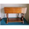 Image 2 : Wood Drop-Leaf Side Table with Lower Shelf