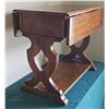 Image 4 : Wood Drop-Leaf Side Table with Lower Shelf