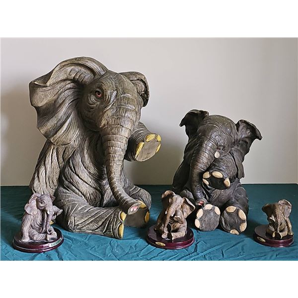 Rubys Collection Elephant Figurine Set, 5 Pieces