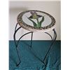 Image 1 : Stained Glass Mosaic Top Iron Plant Stand