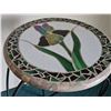 Image 2 : Stained Glass Mosaic Top Iron Plant Stand