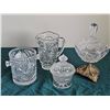 Image 1 : Cut Glass Crystal Tableware Set, 4 Pieces