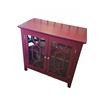 Image 2 : Red Wooden Cabinet With Glass Pane Double Doors