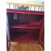 Image 3 : Red Wooden Cabinet With Glass Pane Double Doors