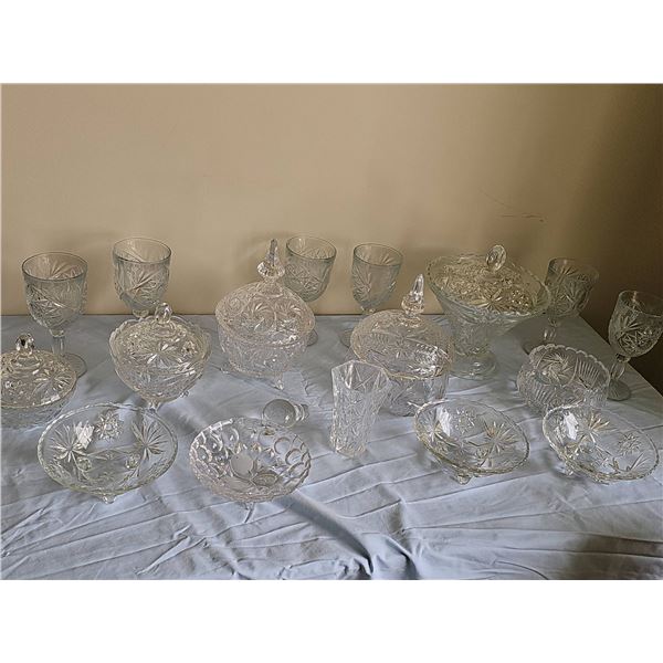 Cut Glass Crystal Tableware Collection with Lidded Bowls