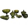Image 2 : Green Pressed Glass Dishes and Candy Containers, 7 Pieces