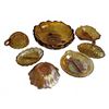 Image 2 : Amber Carnival Glass Dishes, 7 Piece Set