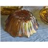 Image 3 : Amber Carnival Glass Dishes, 7 Piece Set