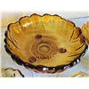 Image 4 : Amber Carnival Glass Dishes, 7 Piece Set