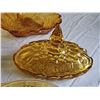 Image 5 : Amber Carnival Glass Dishes, 7 Piece Set
