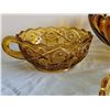Image 7 : Amber Carnival Glass Dishes, 7 Piece Set