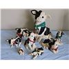 Image 1 : 8 Black and White Cow Figurines Resin with Holiday Accents