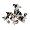 Image 2 : 8 Black and White Cow Figurines Resin with Holiday Accents