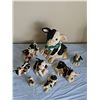 Image 6 : 8 Black and White Cow Figurines Resin with Holiday Accents