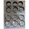 Image 4 : 12 Silver Rimmed Floral Glasses with Dual Metal Caddies
