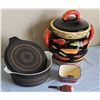 Image 1 : Ceramic Chili Pepper Cookie Jar With Pyrex Dishes and Serving Accessories