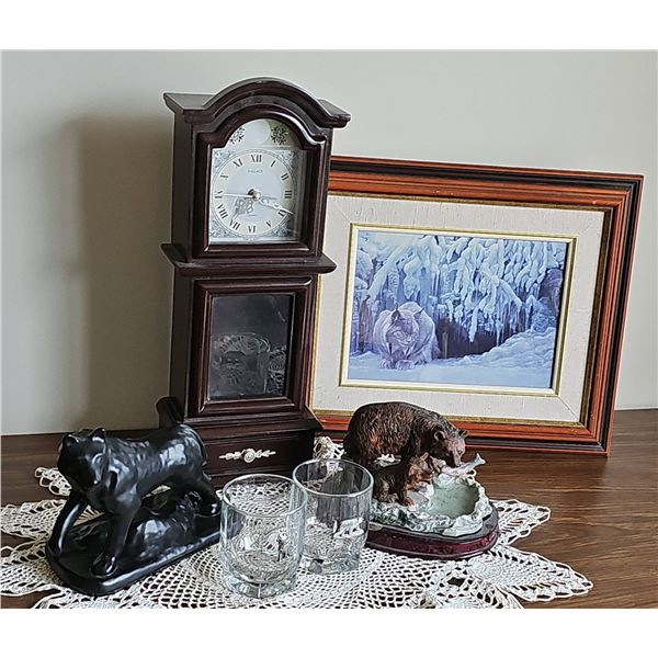 Wildlife Decor Items Including Wallace Clock