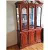 Image 2 : Wooden China Cabinet with Glass Doors and Shelves
