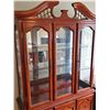 Image 3 : Wooden China Cabinet with Glass Doors and Shelves