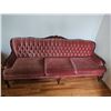 Image 1 : Mahogany Carved Frame Tufted Velvet Sofa