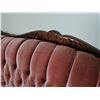 Image 4 : Mahogany Carved Frame Tufted Velvet Sofa