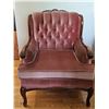 Image 2 : Upholstered Armchair with Carved Wood Detail