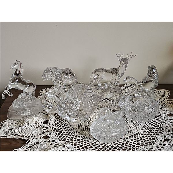 Clear Glass Animal Figurines