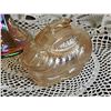 Image 3 : Carnival Glass Compote and Marigold Glass Bunny Trinket