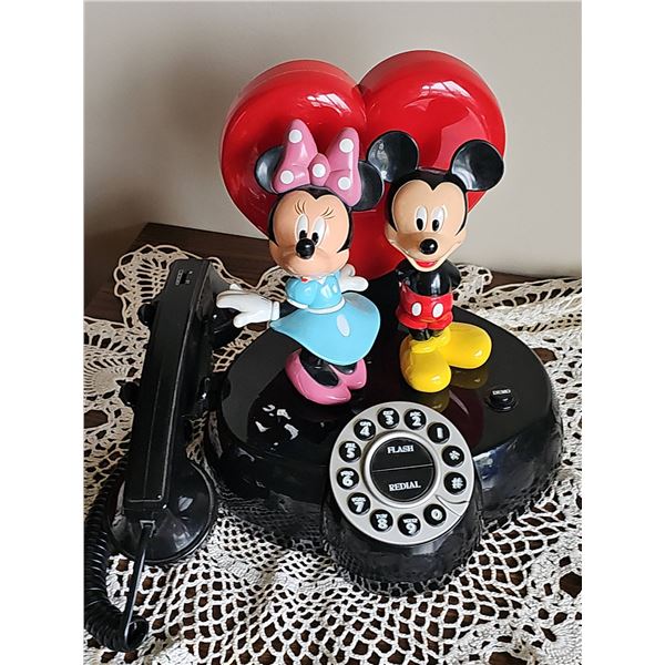 Mickey and Minnie Mouse Rotary Style Landline Telephone