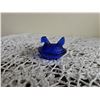 Image 1 : Cobalt Blue Glass Hen on Nest Covered Dish Minature