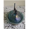 Image 2 : Indiana Glass Blue Carnival Hen on Nest Covered Dish