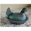 Image 3 : Indiana Glass Blue Carnival Hen on Nest Covered Dish