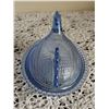 Image 4 : Blue Pressed Glass Hen-on-Nest Covered Candy Dish
