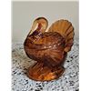 Image 1 : Amber Glass Turkey Covered Candy Dish