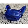 Image 1 : Cobalt Blue Glass Hen on Nest Dish