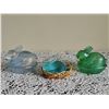 Image 1 : Three Coloured Glass Bunny Covered Dishes