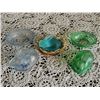 Image 6 : Three Coloured Glass Bunny Covered Dishes