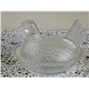 Image 1 : Clear Pressed Glass Hen on Nest Covered Dish