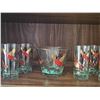 Image 4 : Mid-Century Bird Motif Glassware Set, Assorted Pieces