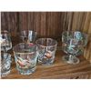 Image 6 : Mid-Century Bird Motif Glassware Set, Assorted Pieces