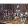 Image 7 : Mid-Century Bird Motif Glassware Set, Assorted Pieces