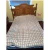 Image 1 : Oak Headboard with Double Boxspring and Quilt