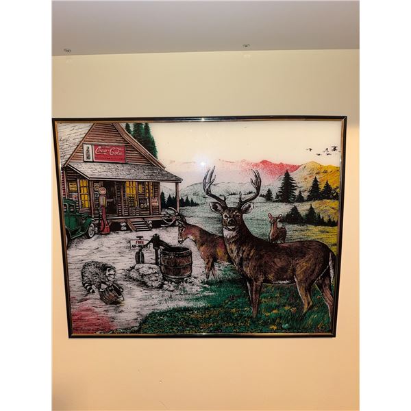 Fortune & Frame Inc. Wildlife Lodge Scene Print