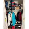 Image 1 : Closet Contents: Outerwear, Footwear, Storage Bins, and Small Appliances