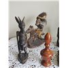 Image 2 : Carved Wood Tribal Figurines and Sculptures Group Lot