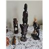 Image 3 : Carved Wood Tribal Figurines and Sculptures Group Lot