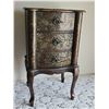 Image 1 : Embossed Metal and Wood Three-Drawer Chest